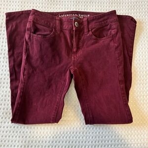 American Eagle Maroon Jeggings Size 00 Short